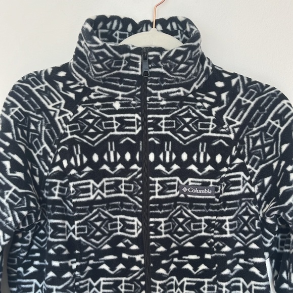 Columbia Fleece Benton Springs Black 80s Strip Full Zip Jacket Coat NWT - Picture 12 of 12